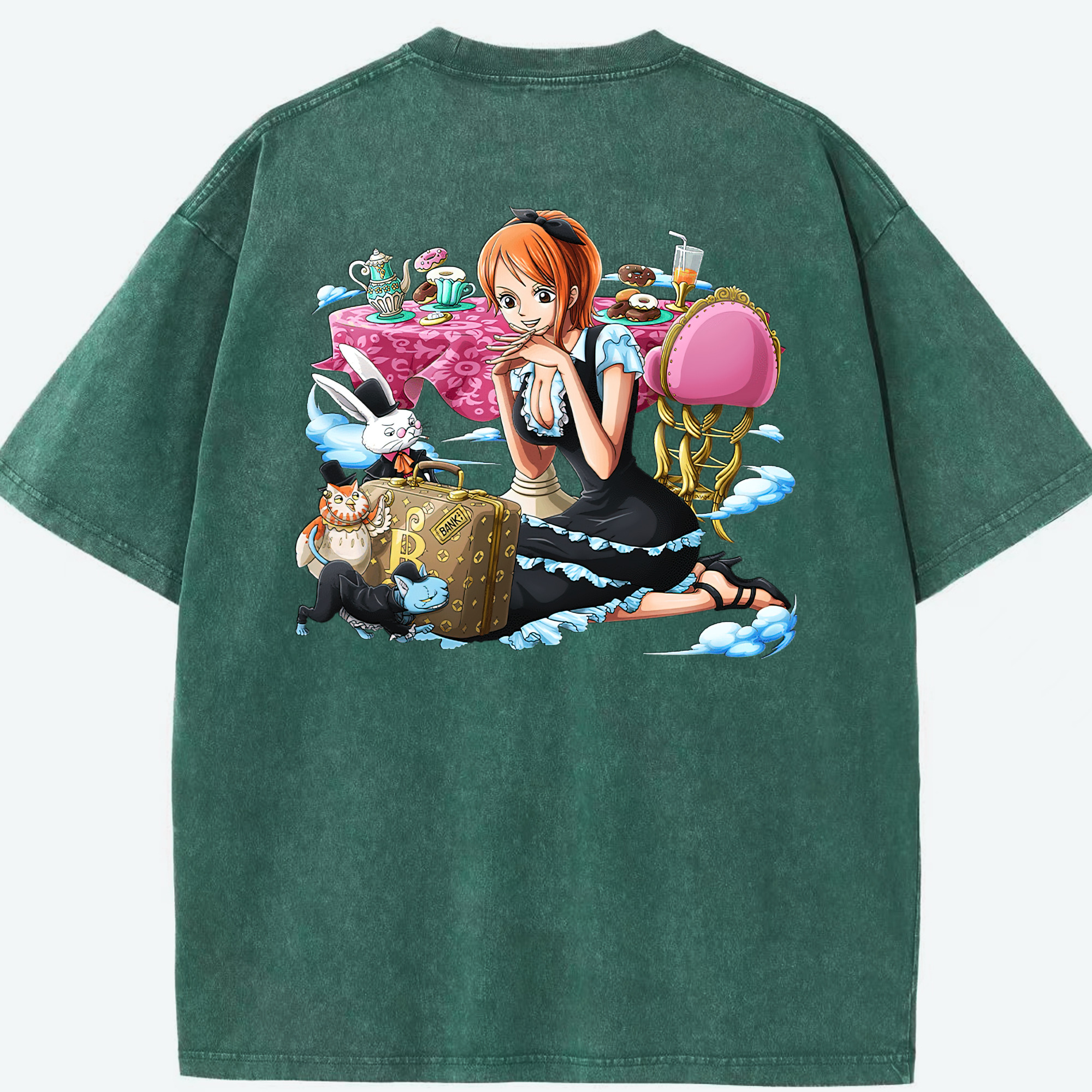 ワンピース ナミ ONE PIECE Nami 綿100% ヴィンテージ風 半袖Tシャツ（背面プリント）
